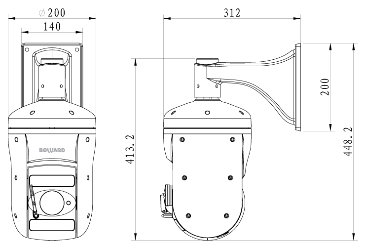 купольная IP камера B57-30RW