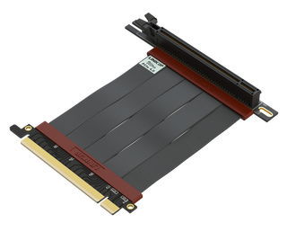 25cm - Ultra PCIe 4.0 X16 Gen4 Riser Cable | Straight Socket | Gen3 Compatible