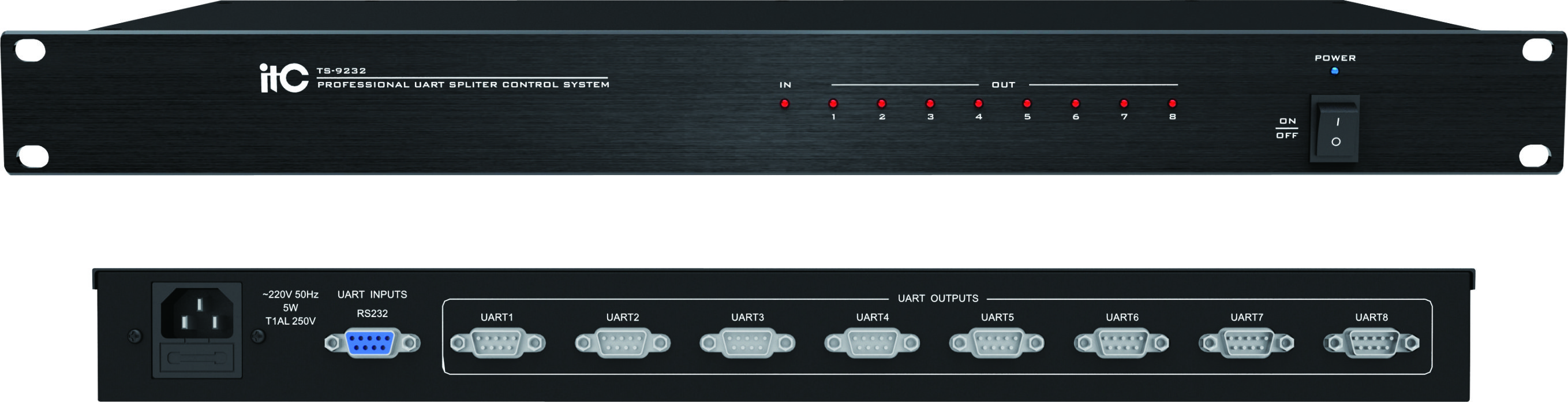 ITC TS-9232 1х8 разветвитель RS-232