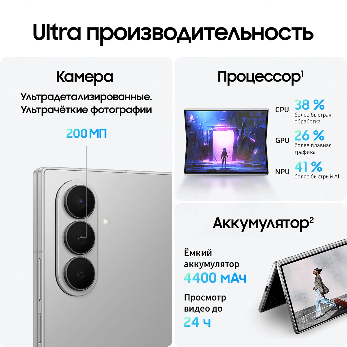 Смартфон Samsung Galaxy Z Fold7 256 Гб, Серый